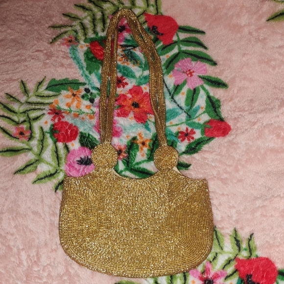 Gold Beaded Women's Bag - Picture 2 of 9